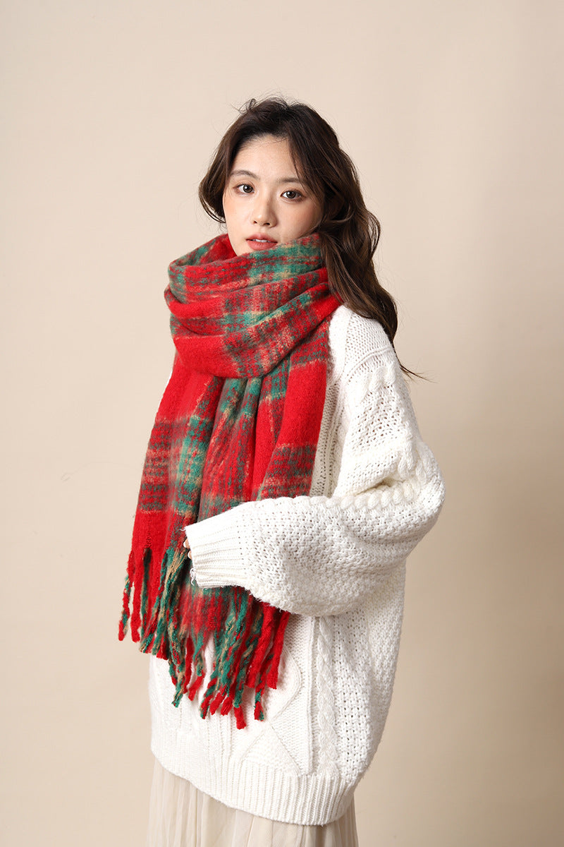 Women's & Men's Winter Warm Christmas Red Advanced Knitted Scarfs