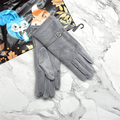 Biking Fleece-lined Thickened Cold Protection Korean Gloves