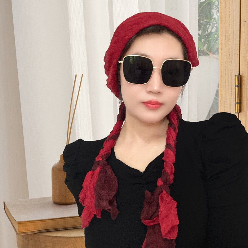 Cotton Linen Braid Sun Protection Headcloth Scarfs