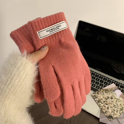 Women's Korean Minority Simple Solid Color Sweet Girly Gloves