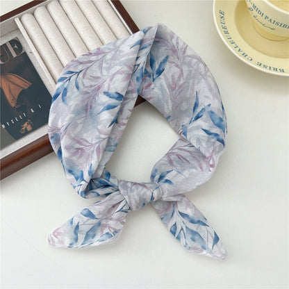 Women's Band Cotton Linen Small Square Towel Scarfs