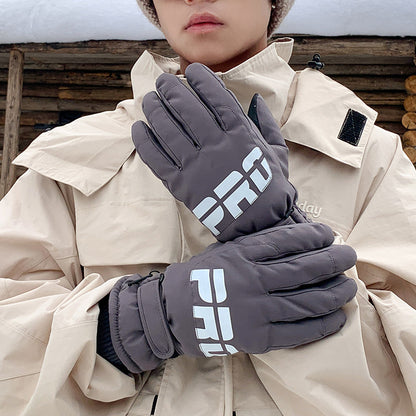 Men's Lined Padded Warm Keeping Riding Battery Gloves