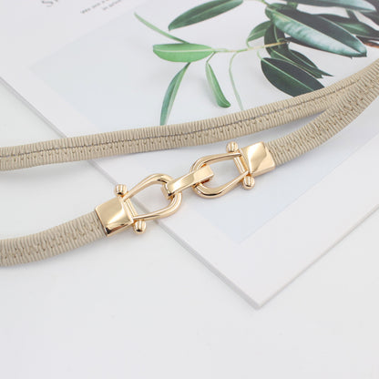 Women's Thin Style Decorative Golden Hook With Belts