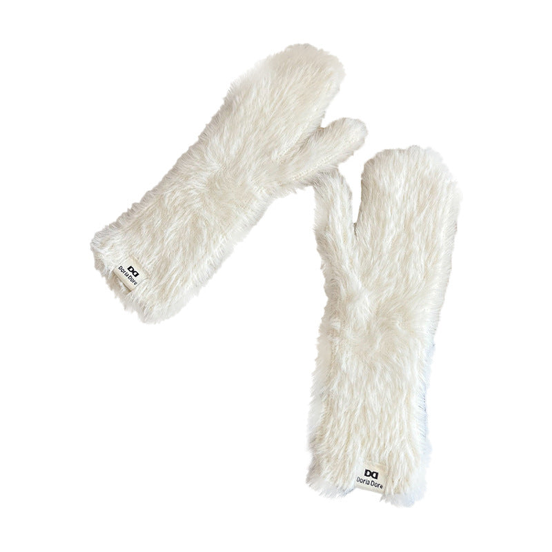 Knitted Warm Korean Style Plush Comfortable Breathable Personality Gloves