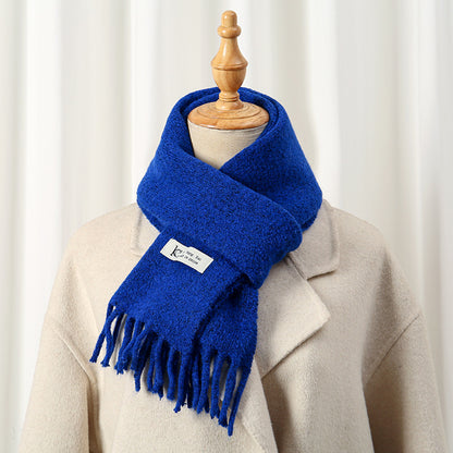 Women's & Men's Style Winter High-grade Wool With Coat Solid Color Knitted Scarfs