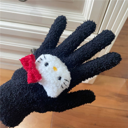 Women's Warm Cute Fleece-lined Finger Wool Knitted Gloves