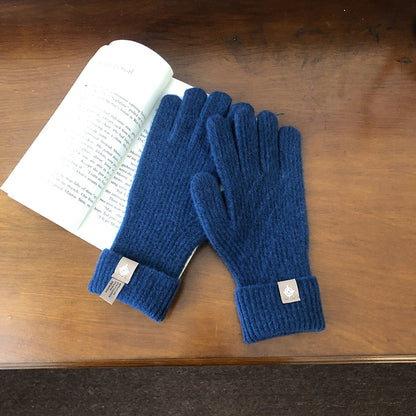 Surrogate Shopping Wool Solid Color Five Finger Gloves