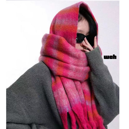 Simple High-grade Thickened Warm Tassel Plush Scarfs