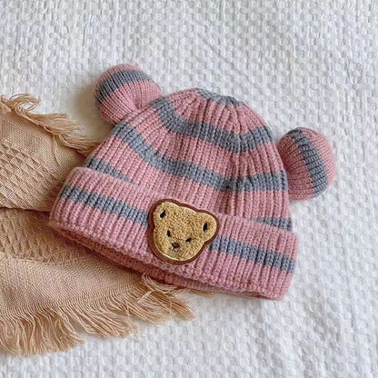 Children's Thickened Knitted Hat Cartoon Cute Bear Kids' Headwear