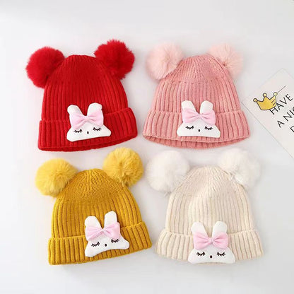 Women's & Men's Cute Cartoon Bunny Woolen Winter Keep Warm Kids' Headwear