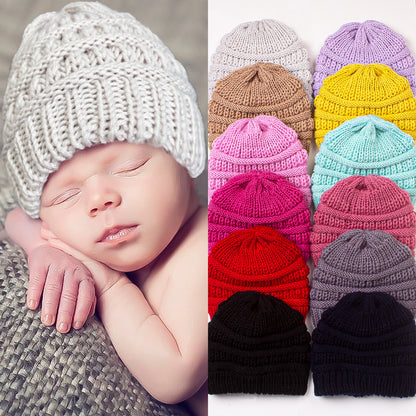 Children's Hat Warm Candy Color Boy Infant Kids' Headwear