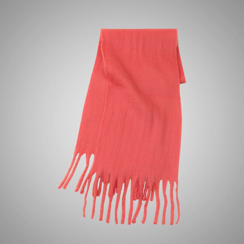 Solid Color Mohair Heavy Idle Style Scarfs