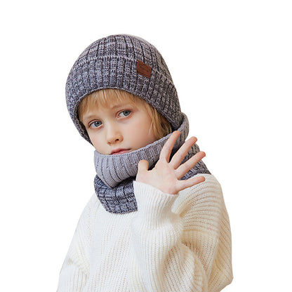 Children's Hat Three-piece Set Big Winter Warm Kids' Headwear