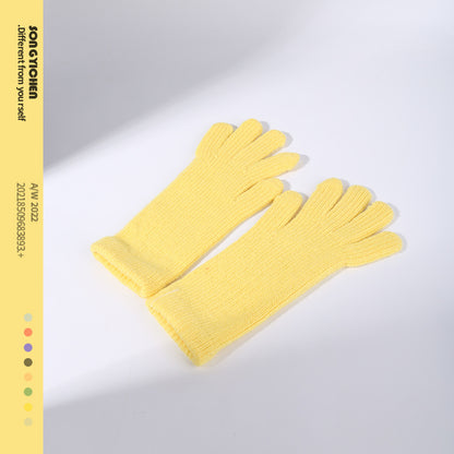 Women's Winter Open Finger Touch Screen Gradient Knitting Gloves