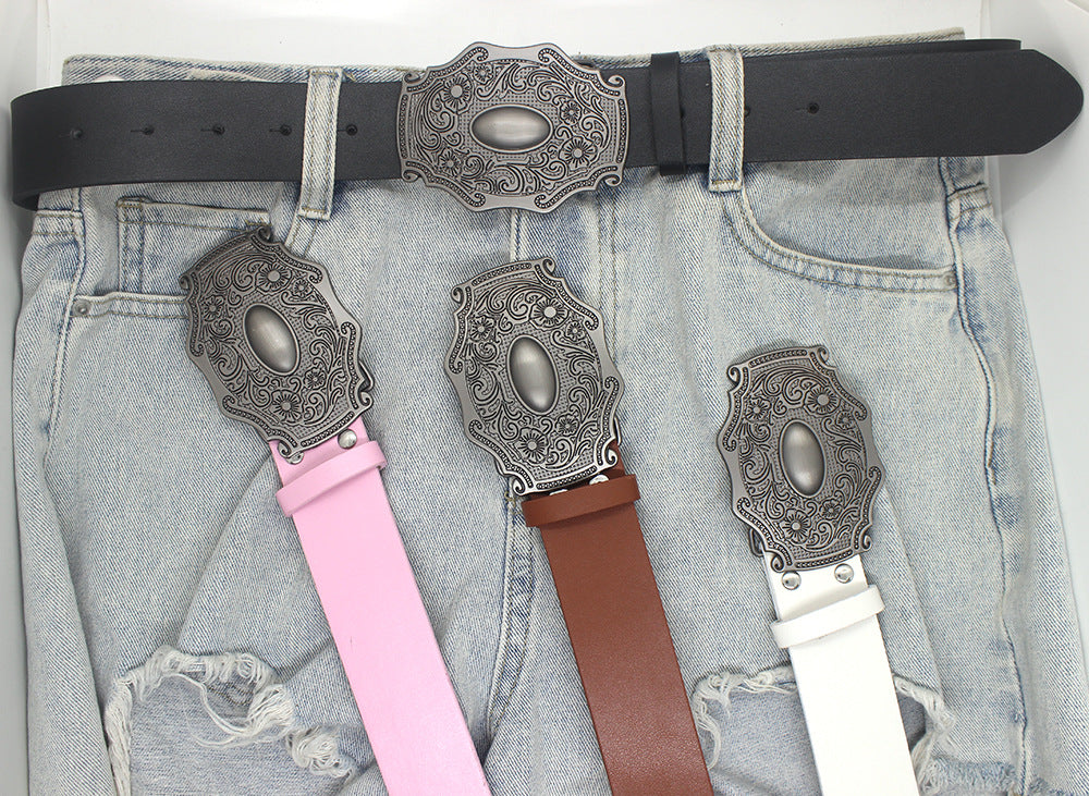 Fashion Chinese Style Carved Vintage Large Belts