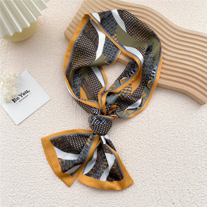 Women's Long Silk Autumn Summer Turtleneck Decorative Scarfs