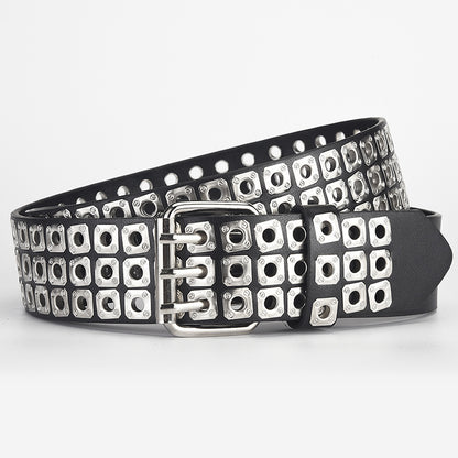 Women's & Men's Orange Hollow Air Hole Punk Personality Belts