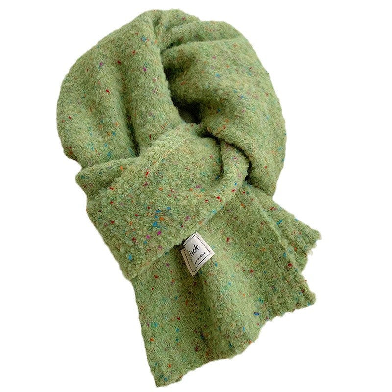 Solid Color Female Winter Versatile Knitted Scarfs