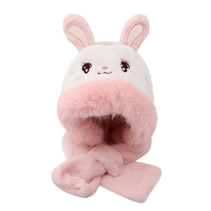 Children's Bunny Warm Plush Bonnet Earflaps Lei Hat Kids' Headwear