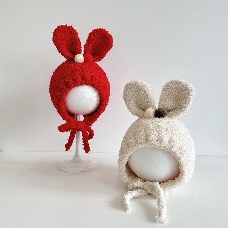 Born Hat Woolen Rabbit Ears Boy Kids' Headwear