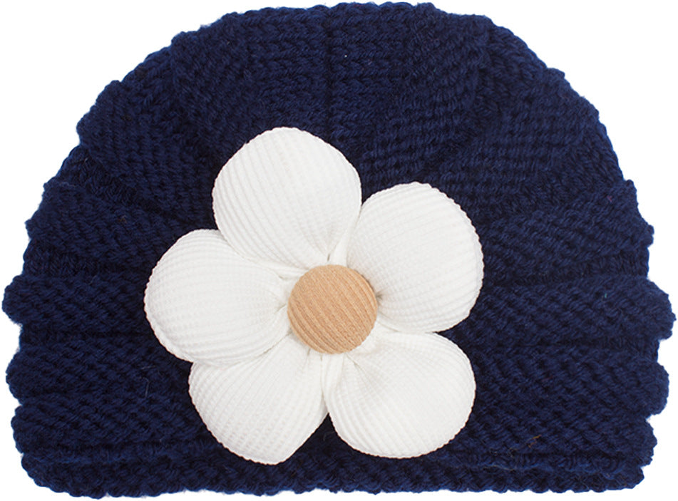 Children's Woolen Warm Comfortable Flower Sleeve Hat Kids' Headwear