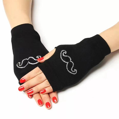 Women's & Men's Sailor Dance Open Finger Rivet Knitting Gloves