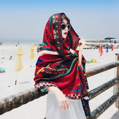 Ethnic Style Shawl Female Summer Hainan Scarfs