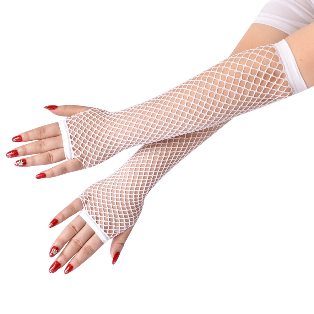 Mesh Mid-length Fishnet Stretch Sexy Vintage Party Gloves