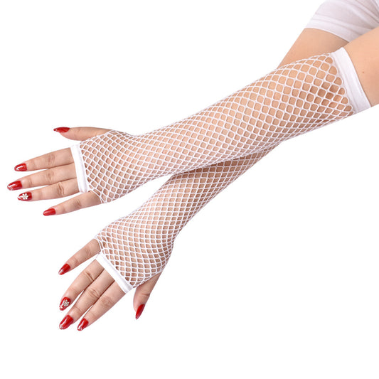 Mesh Mid-length Fishnet Stretch Sexy Vintage Party Gloves