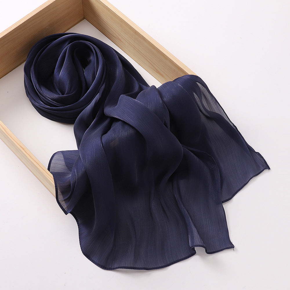 Breathable Cool Island Satin Smooth Crepe Malaysia Scarfs