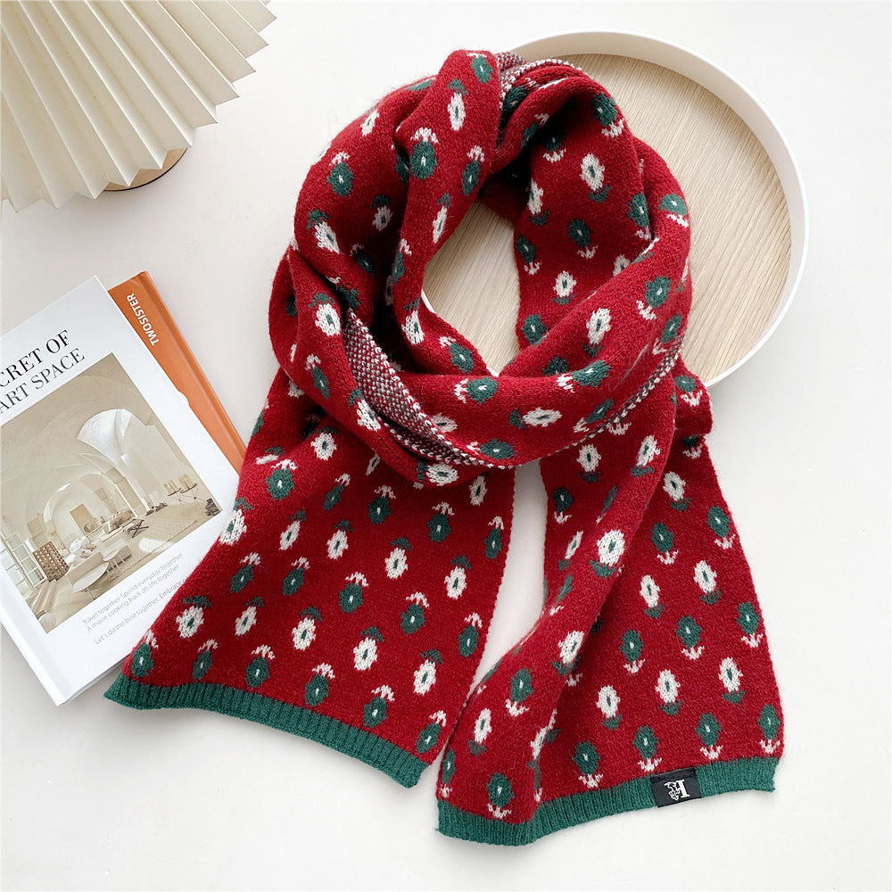 Women's Long Knitted Korean Thickened Warm Fashionable Scarfs