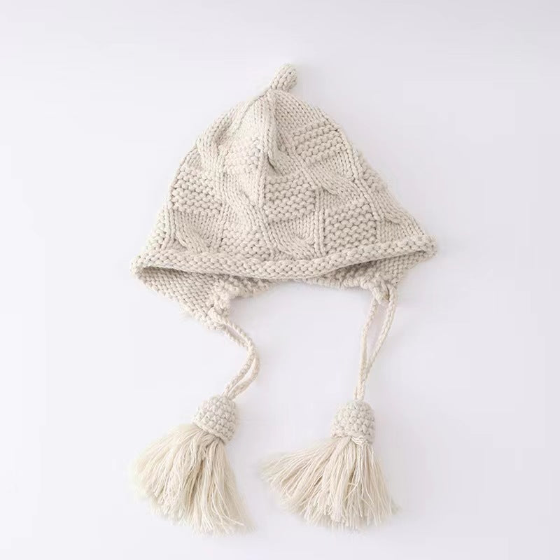 Children's Knitted Woolen Hat Handmade Wheat Ear Kids' Headwear