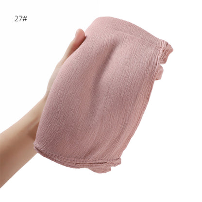 Solid Color Curling Pleated Rayon Fine Scarfs