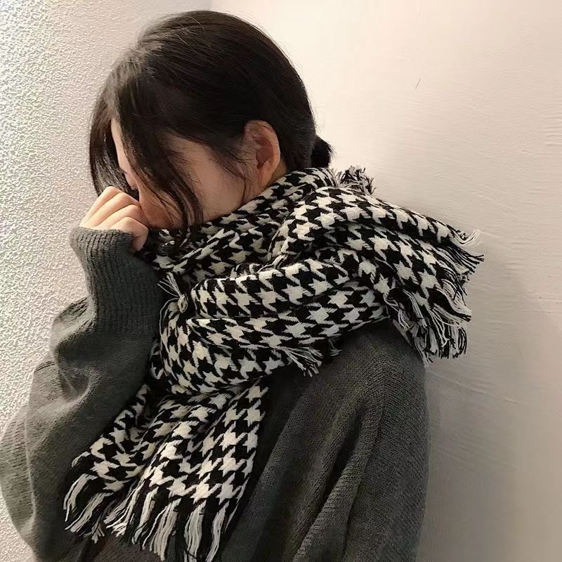 Korean Style Warm Winter Chessboard Plaid Scarfs