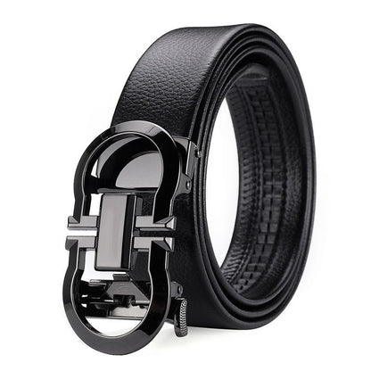 Men's Leather Cowhide Alloy Automatic Buckle Trend Belts