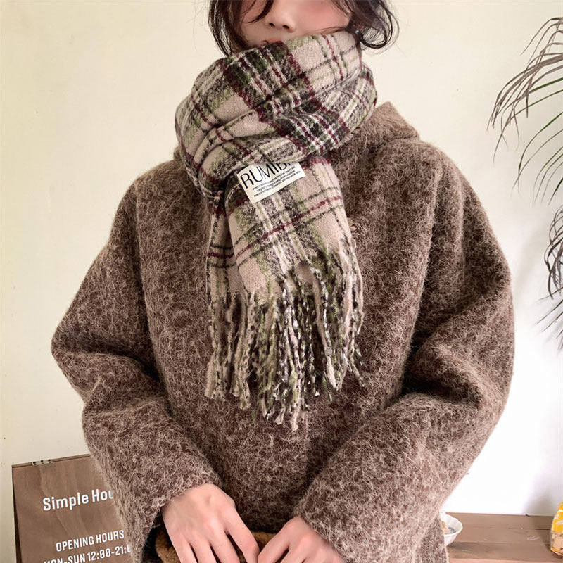 Women's Artificial Cashmere Retro Warm Long Shawl Scarfs