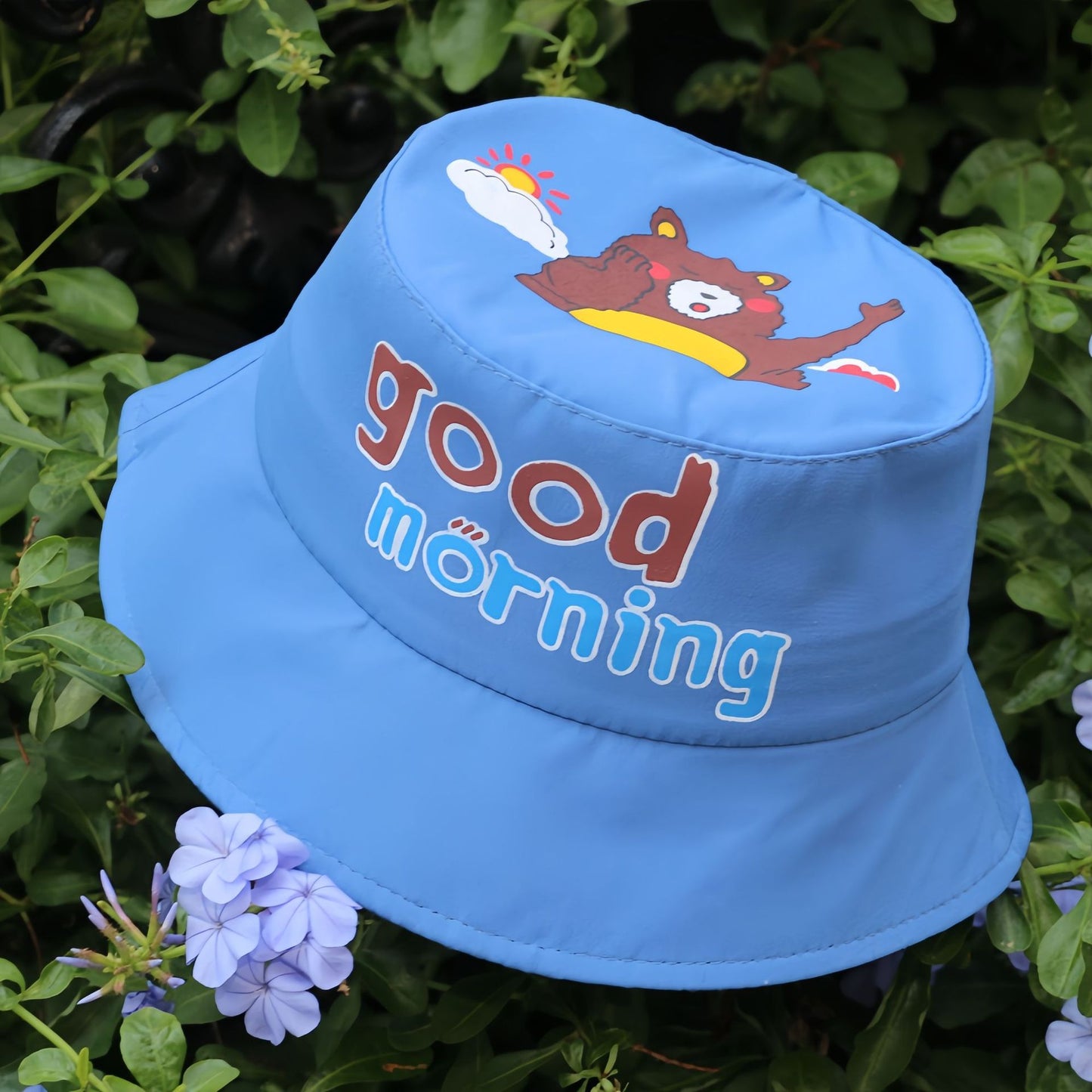 Children's Bucket Hat Good Morning Bear Sun Protection Kids' Headwear