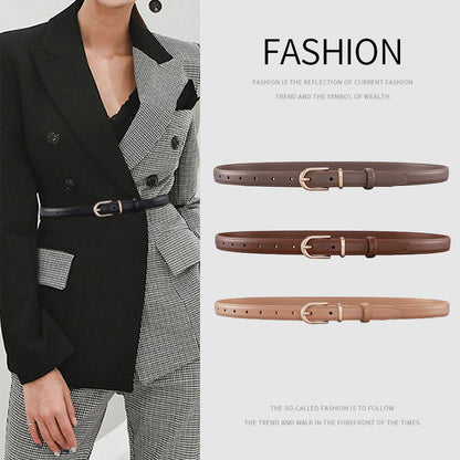 Women's Alloy Pin Buckle Cowhide High-grade Simple Belts