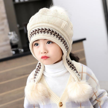 Warm Thickened Plush Bonnet Woolen Earmuffs Kids' Headwear