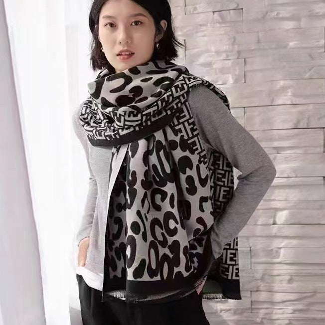 Women's Letter Artificial Cashmere Korean Warm Shawl Scarfs