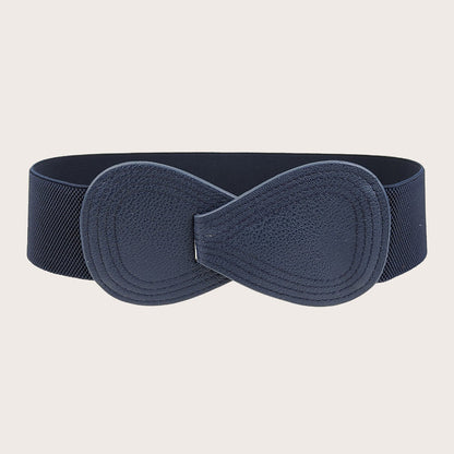 Women's Red Elastic Waist Seal Wide Bow Belts