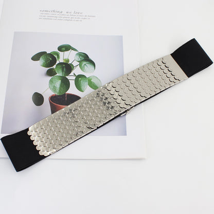 Women's Metal Elastic Waist Seal Fashion Scale Belts