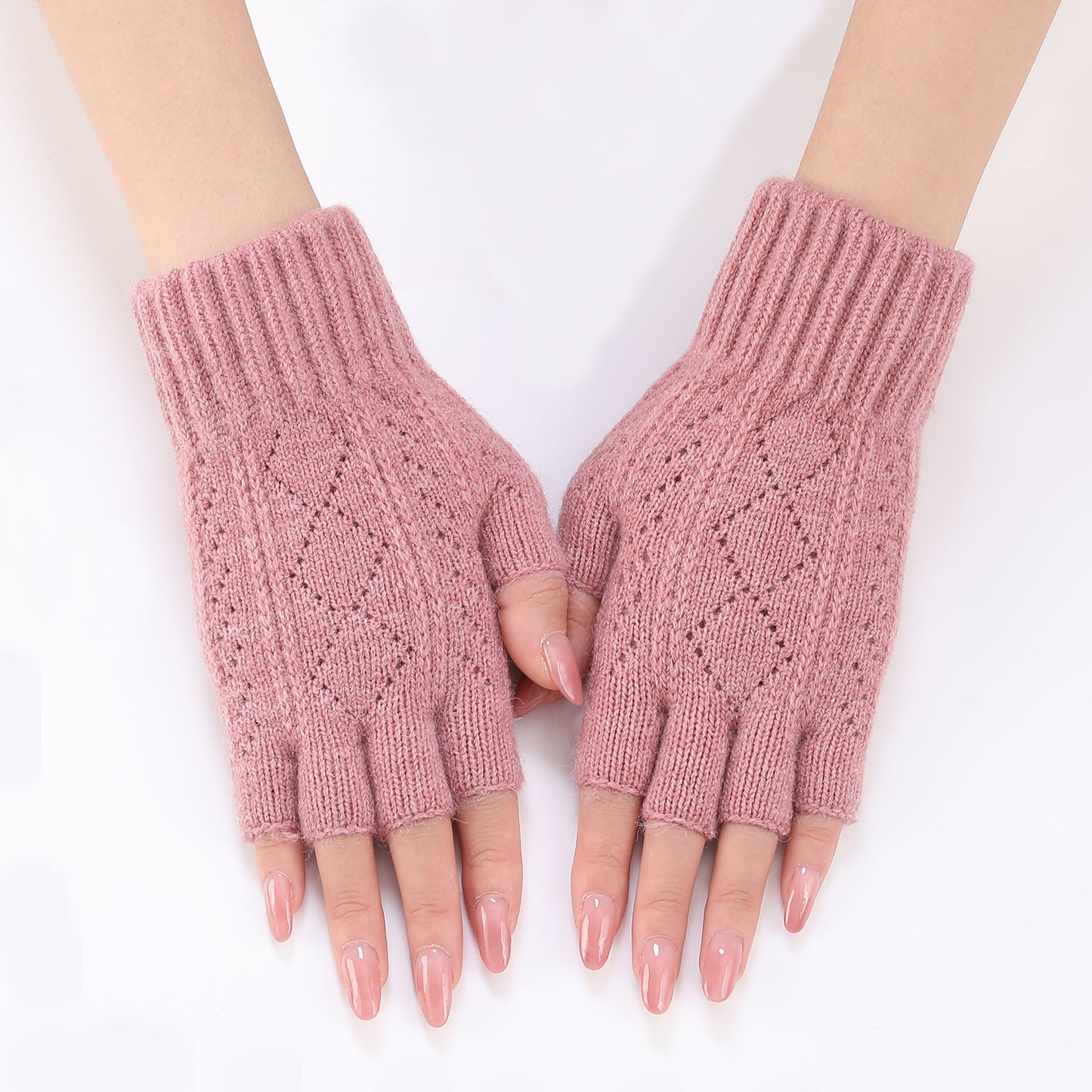 Women's Finger Arm Sleeve Knitted Wool Keep Warm Wristband Gloves