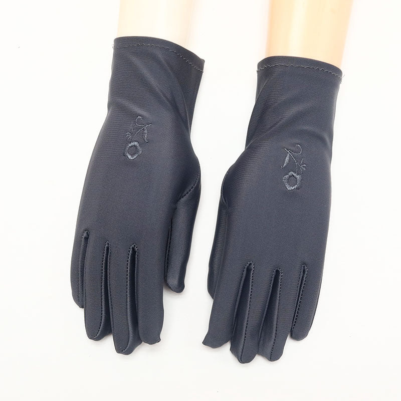 Women's Protection Elastic Jewelry Performance Black White Gloves