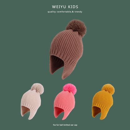 Children's Winter Hat Thermal Lei Knitted Woolen Kids' Headwear