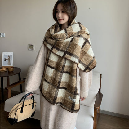 Women's & Men's Style Dual-purpose Blanket Car Imitation Lamb Scarfs