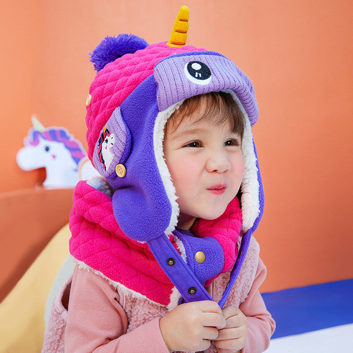 Children's Hat Thickened Fleece-lined Warm Ear Protection Kids' Headwear