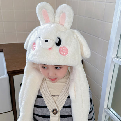 Children's Ears Moving Plush Bonnet One-piece Will Kids' Headwear