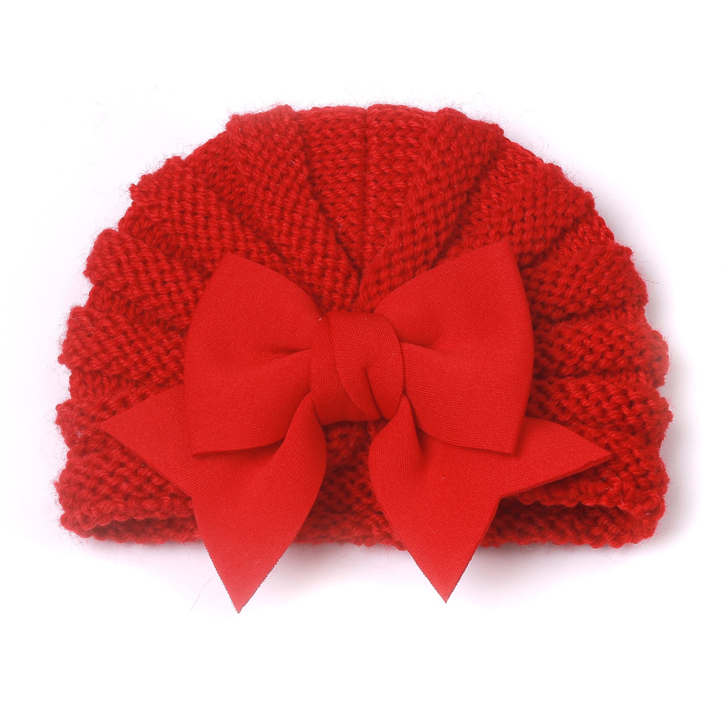 Children's Keep Warm Knitted Hat Bow Sleeve Kids' Headwear