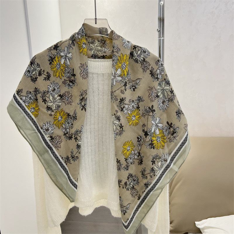 Korean Style Cotton Linen Thin Cape Scarfs